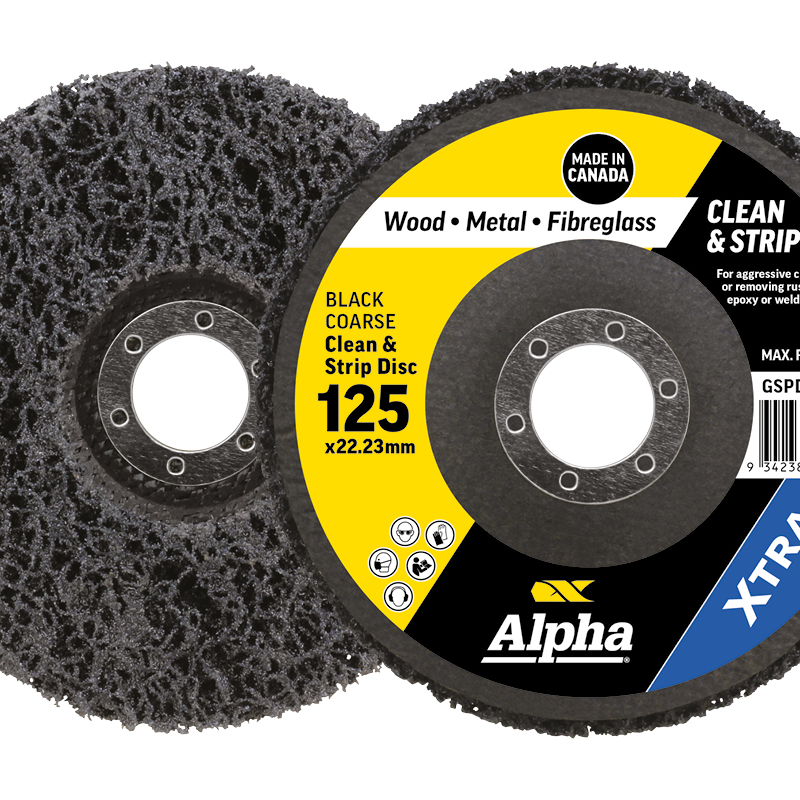 Clean & Strip Disc 125mm Black coarse XTRA Bulk Alpha Tools